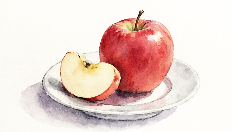 Fastenbrechen mit Apfel