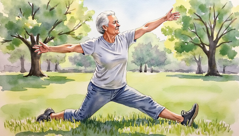 Zuckerfasten: Frau macht Stretching im Park