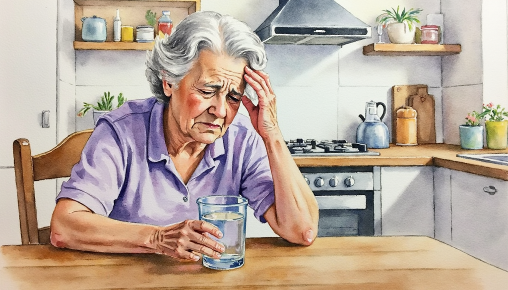 Ketose-Grippe: Frau mit Kopfschmerzen